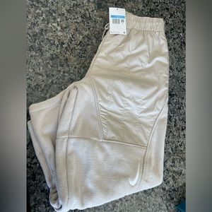 Womens Size M Nike Sportswear Double Swoosh Curve Plush Fleece Pants DD5614-206